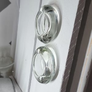 2 Clear glass tealight holders
